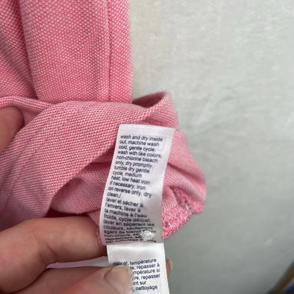 Tommy Hilfiger Custom Fit Salmon Pink Polo with Contrasting Logo Collar Medium - Picture 6 of 10